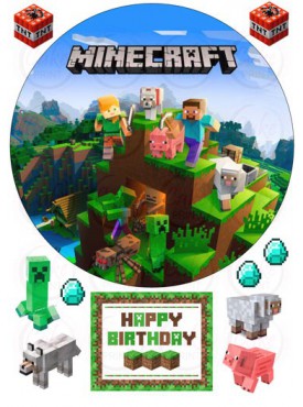 Съедобные картинки на сахарной бумаге "Майнкрафт (Minecraft)" №011