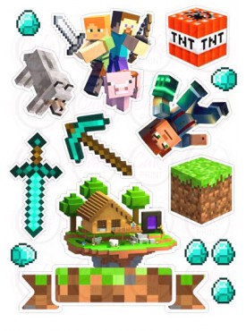 Сахарные и вафельные съедобные картинки для топперов "Майнкрафт (Minecraft)" №012