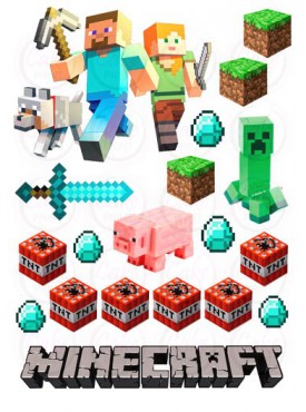 Пищевые картинки на торты "Майнкрафт (Minecraft)" №015