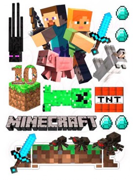 Съедобные картини на вафельной бумаге "Майнкрафт (Minecraft)" №020