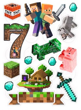 Съедобные картинки на сахарной бумаге "Майнкрафт (Minecraft)" №021