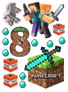 Съедобные картинки вафельные и сахарные "Майнкрафт (Minecraft)" №022