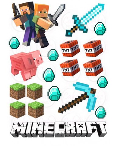 Съедобные картинки на сахарной бумаге для капкейков "Майнкрафт (Minecraft)" №033