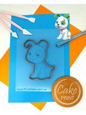 Формочка + трафарет для пряников Print Cake - "Собачка" №002