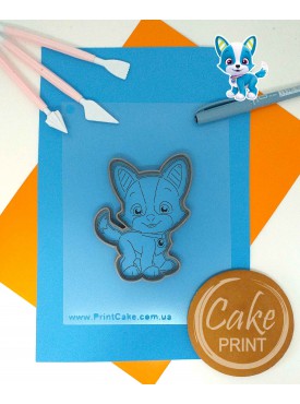 Кондитерская вырубка + трафарет Print Cake - "Собачка" №004