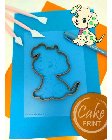 Вырубка для мастики + трафарет Print Cake - "Собачка" №001